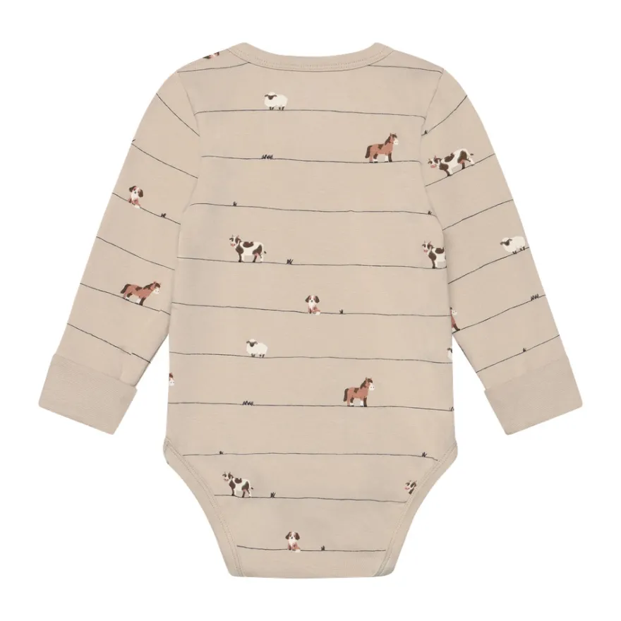 Minymo Långärmad Body - Feather Gray