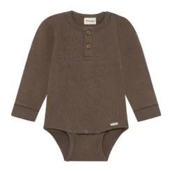 Minymo Långärmad Rib Body - Chocolate Chip