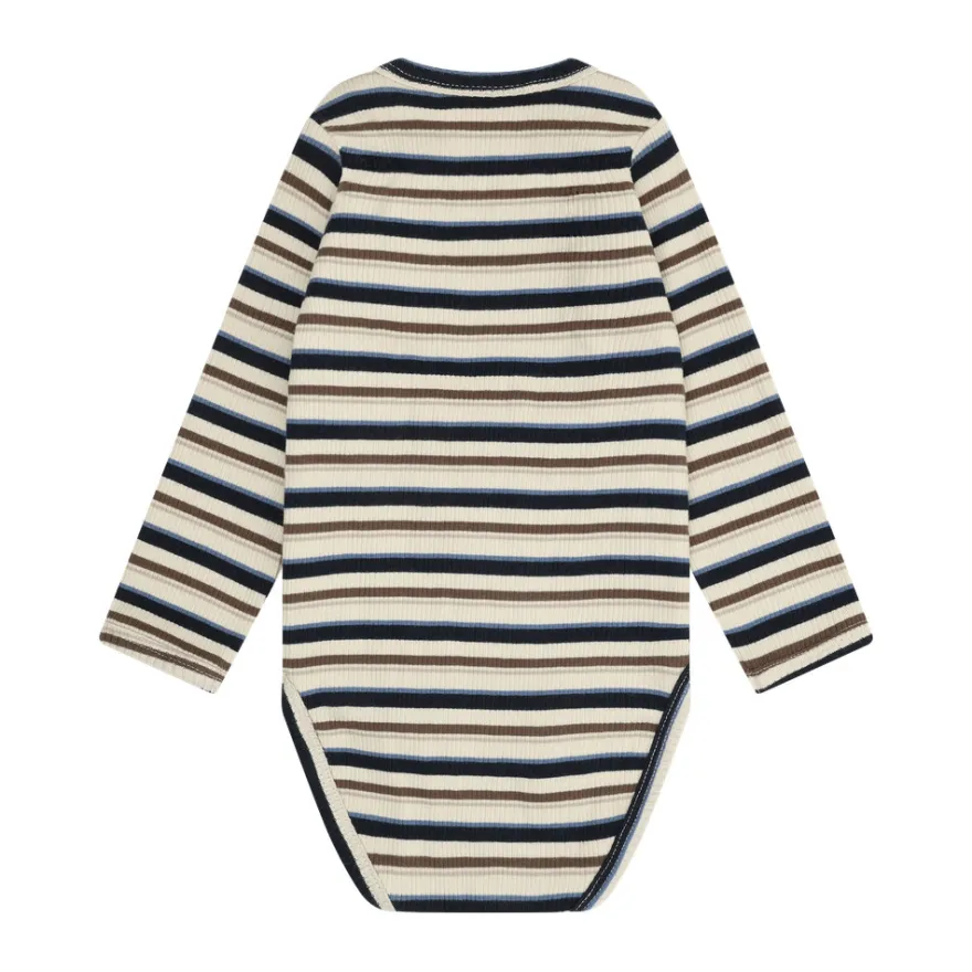 Minymo Långärmad Rib Body - Dark Sapphire