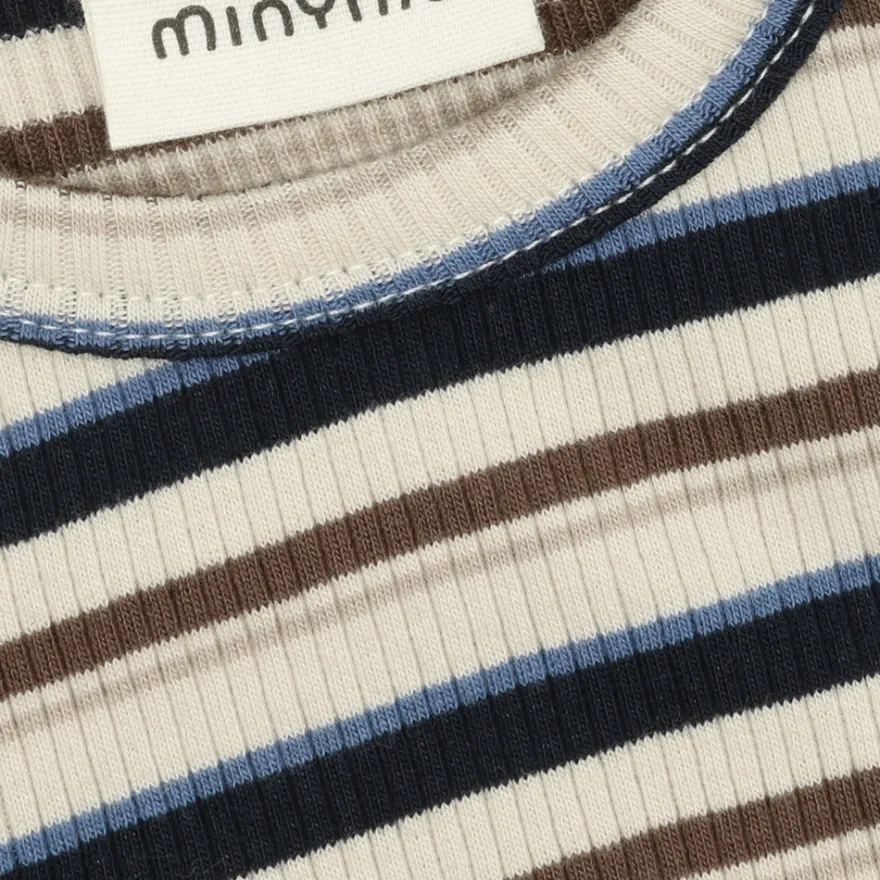 Minymo Långärmad Rib Body - Dark Sapphire