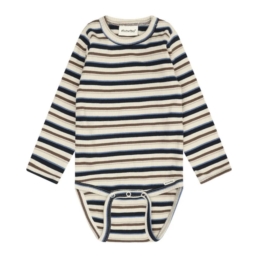 Minymo Långärmad Rib Body - Dark Sapphire