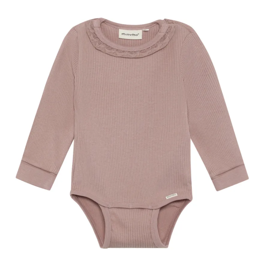 Minymo Långärmad Rib Body - Fawn