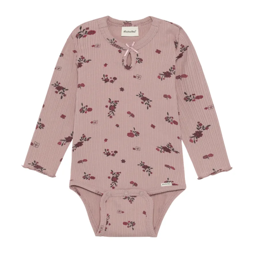Minymo Långärmad Rib Body - Fawn