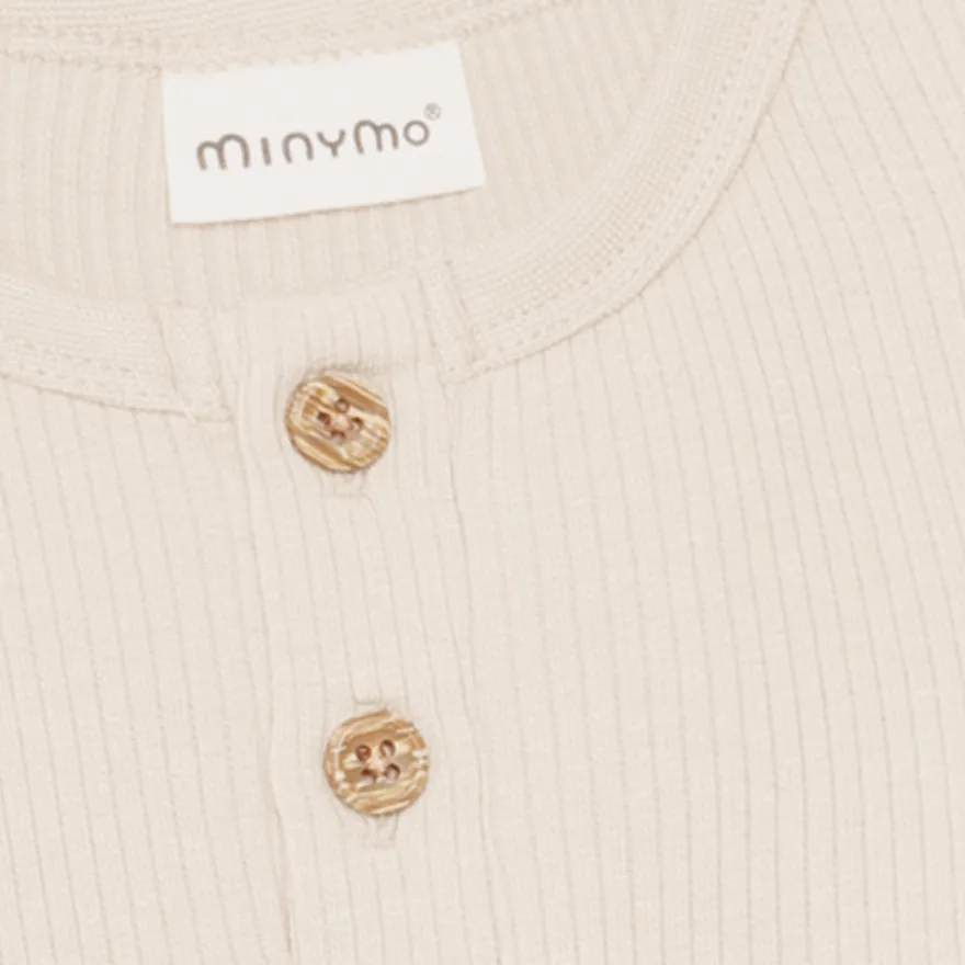 Minymo Långärmad Rib Body - Feather Gray