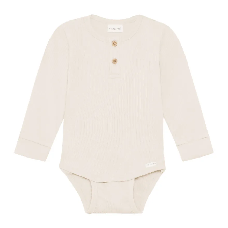 Minymo Långärmad Rib Body - Feather Gray