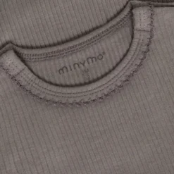 Minymo Långärmad Rib Body - Plum Truffle