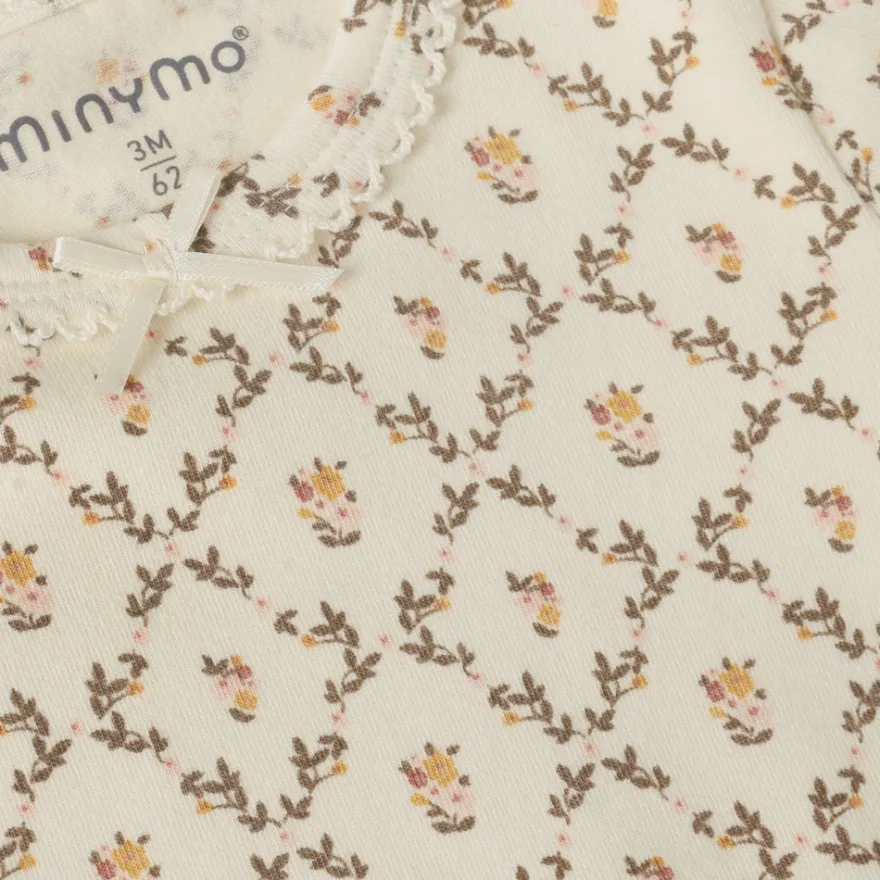 Minymo Långärmad Rib Body - Seedpearl