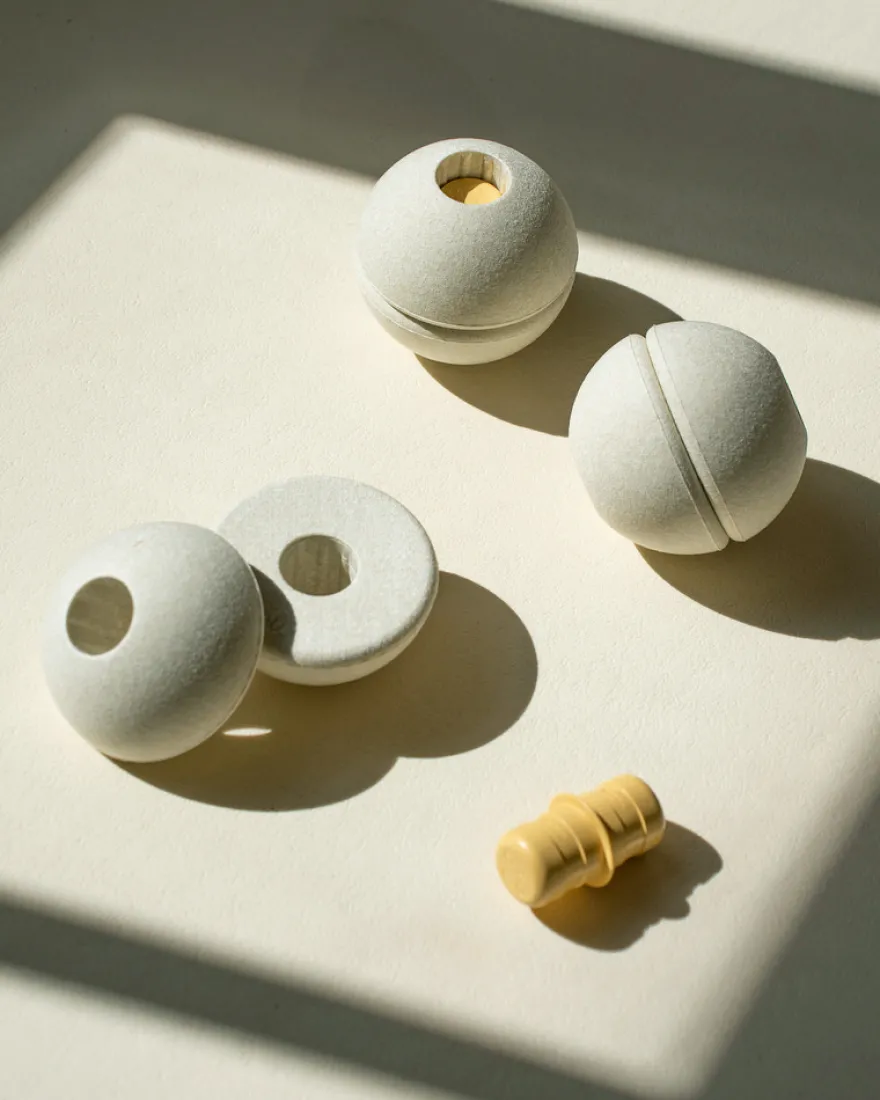 Modu 3x Skumbollar - Sand Grey / Honey Yellow