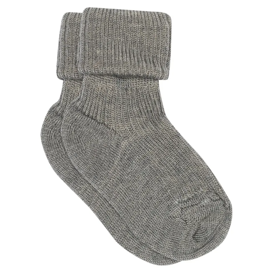 MP Denmark Ullankelstrumpor Rib - Grey