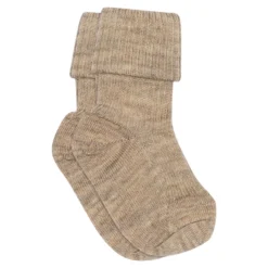 MP Denmark Ullankelstrumpor Rib - Light Brown Melange