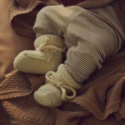 Müsli Mini Stripe Byxor - Balsam Cream/Walnut
