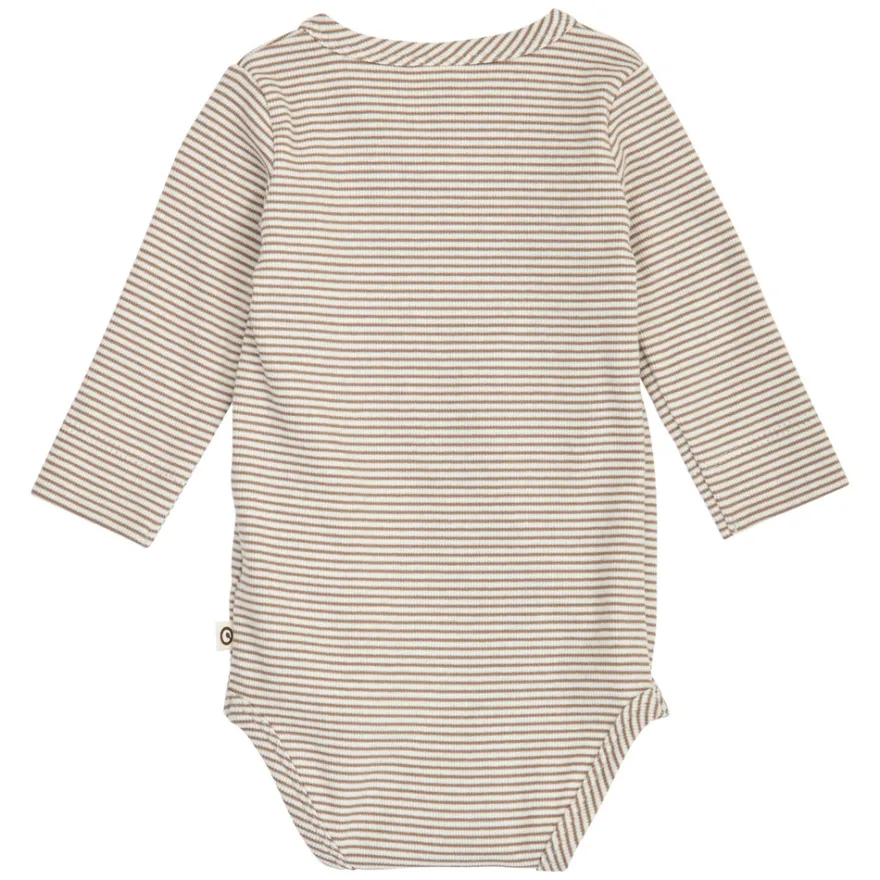 Müsli Mini Stripe Rib Body - Balsam Cream/Walnut