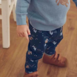 Müsli Storybook Byxor - Navy/Soft Blue/Walnut