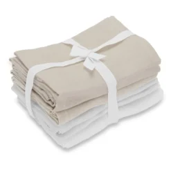 Muslinfilt 4-pack - White & Oyster Grey - Oeko-Tex