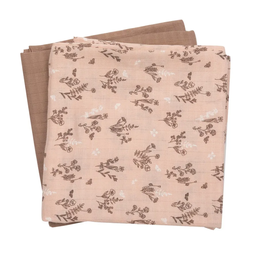 Muslinfilt 2-pak, 75x75 cm - Flora