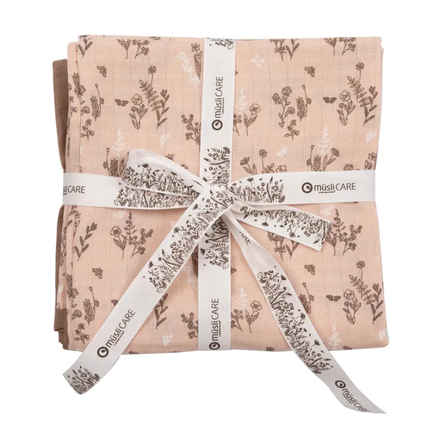 Muslinfilt 2-pak, 75x75 cm - Flora