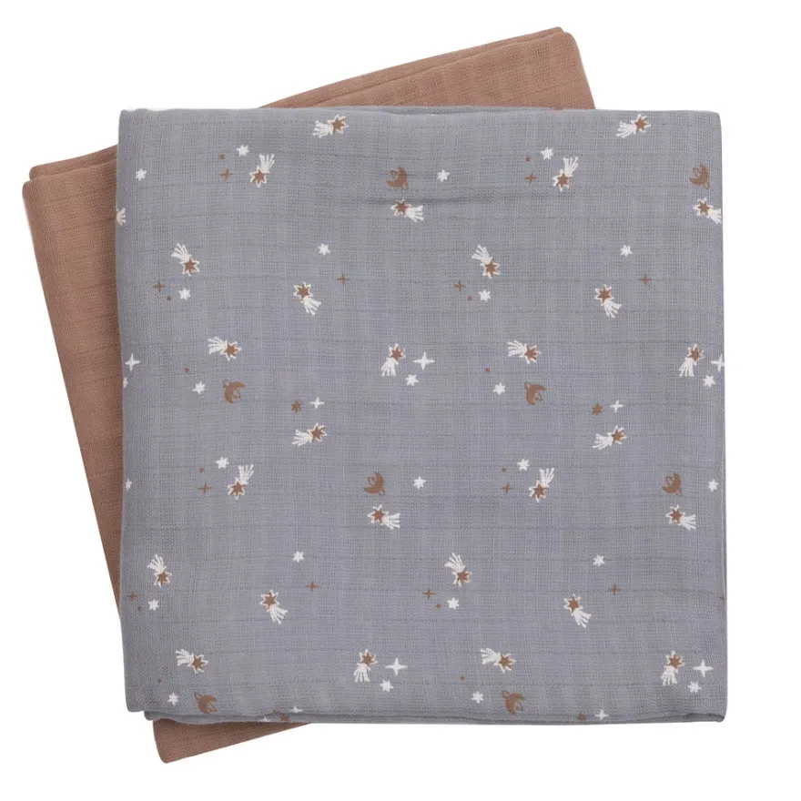 Muslinfilt 2-pak, 75x75 cm - Stars