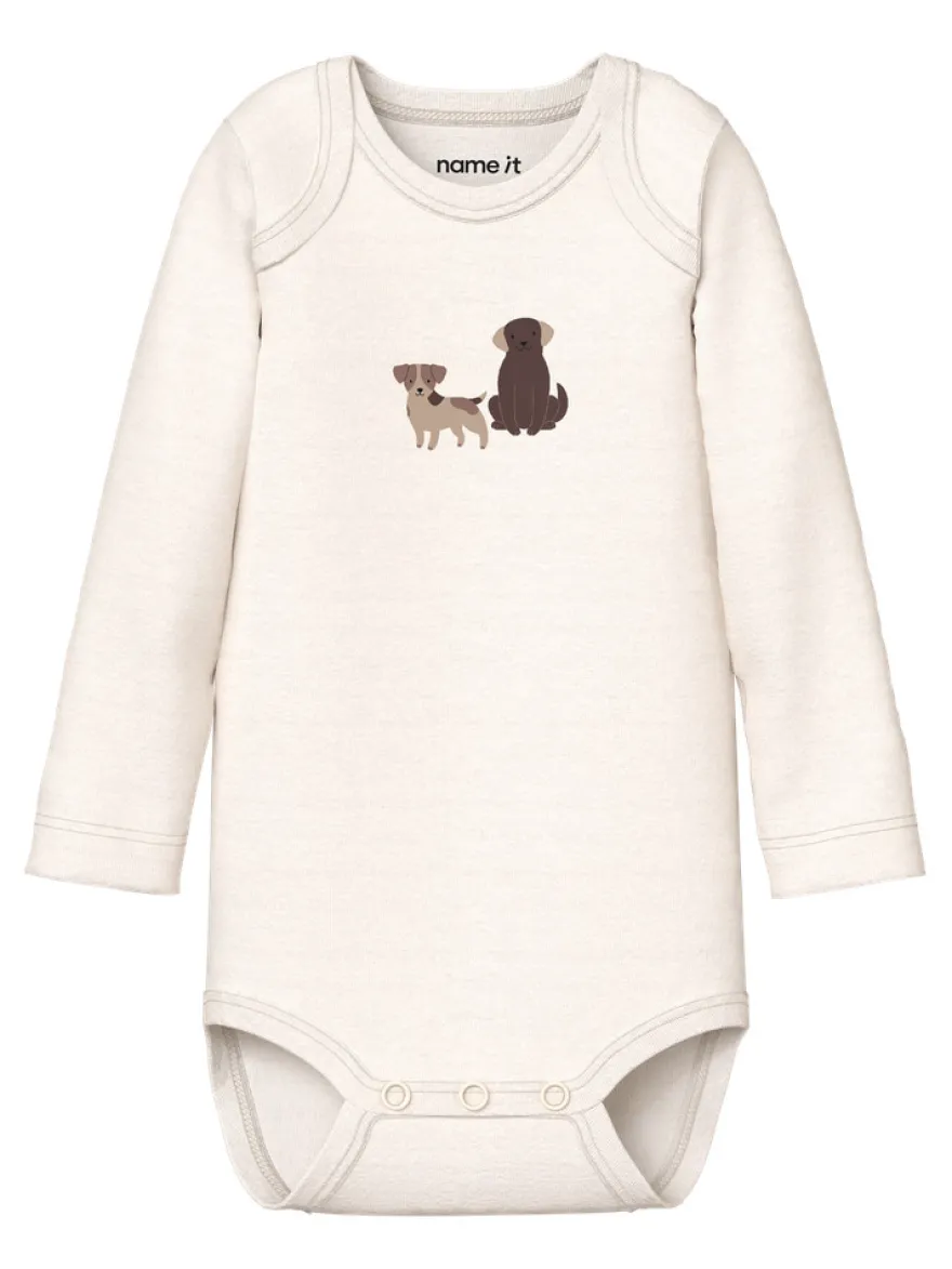 Name It Hund Långärmad Body 3-Pack - Green Milieu