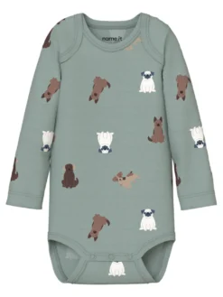Name It Hund Långärmad Body 3-Pack - Green Milieu