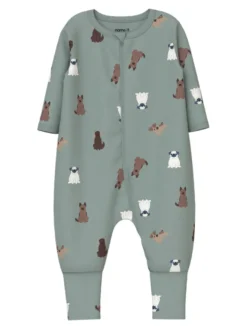 Name It Hund Pyjamas m. Dragkedja 2-Pack - Green Milieu