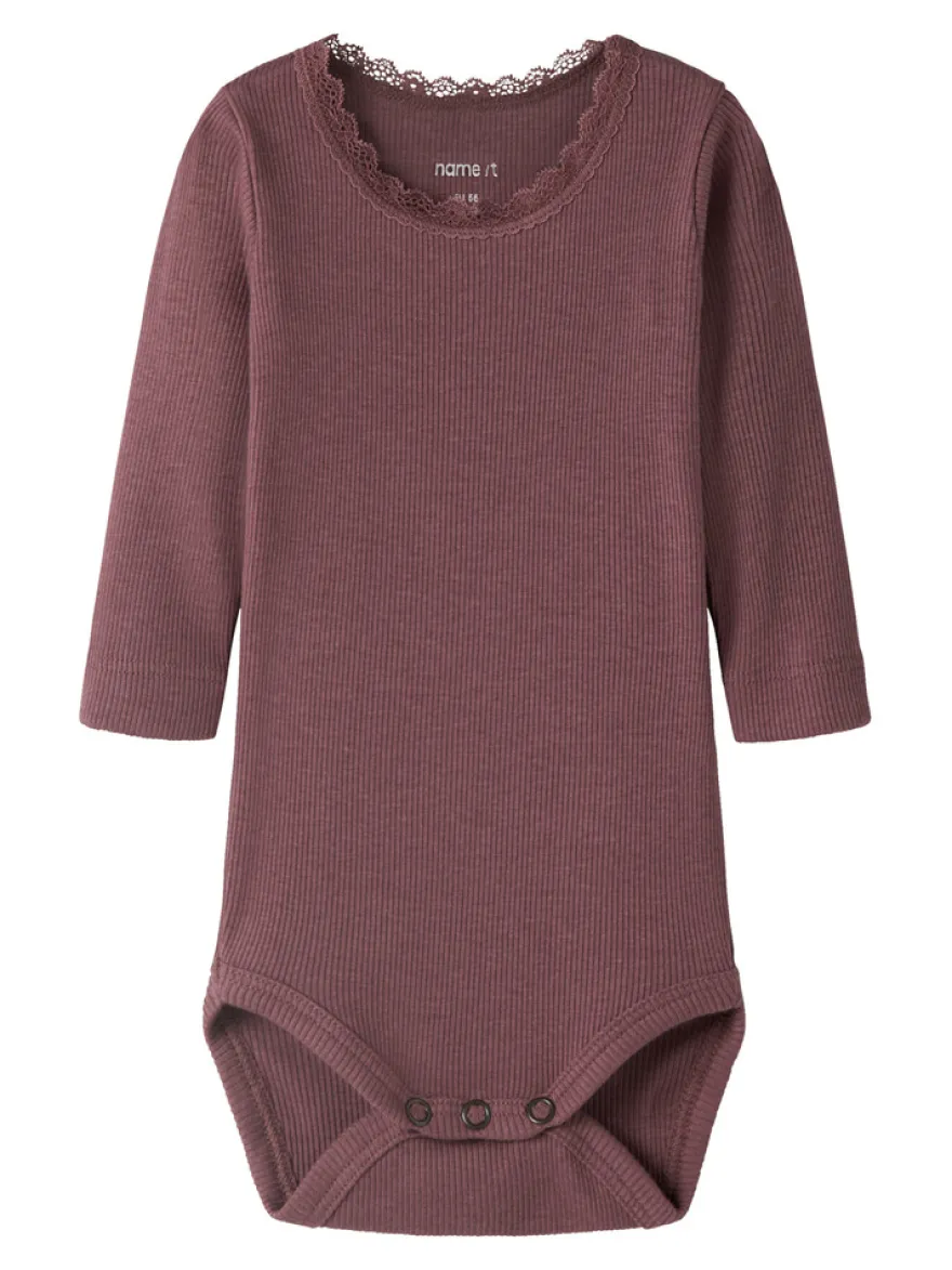 Name It Kab Långärmad Body - Wild Ginger