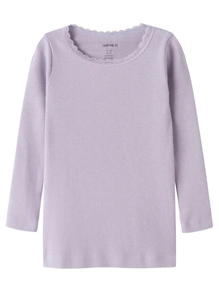 Name It Kab Långärmad Topp - Lavender Gray