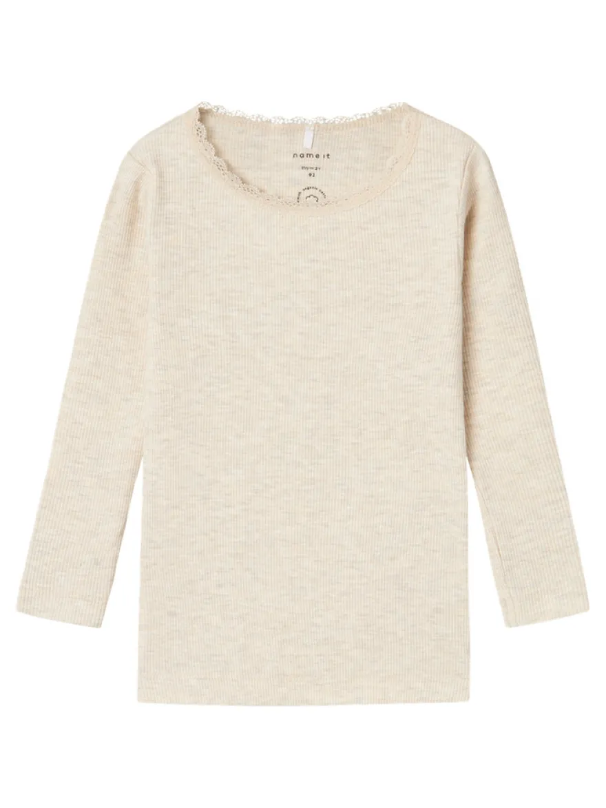 Name It Kab Långärmad Topp - Peyote Melange