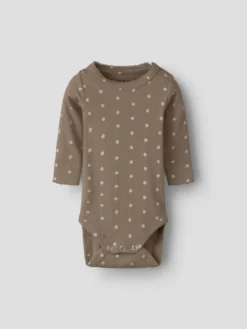 Name It Lona Långärmad Body - Taupe Gray