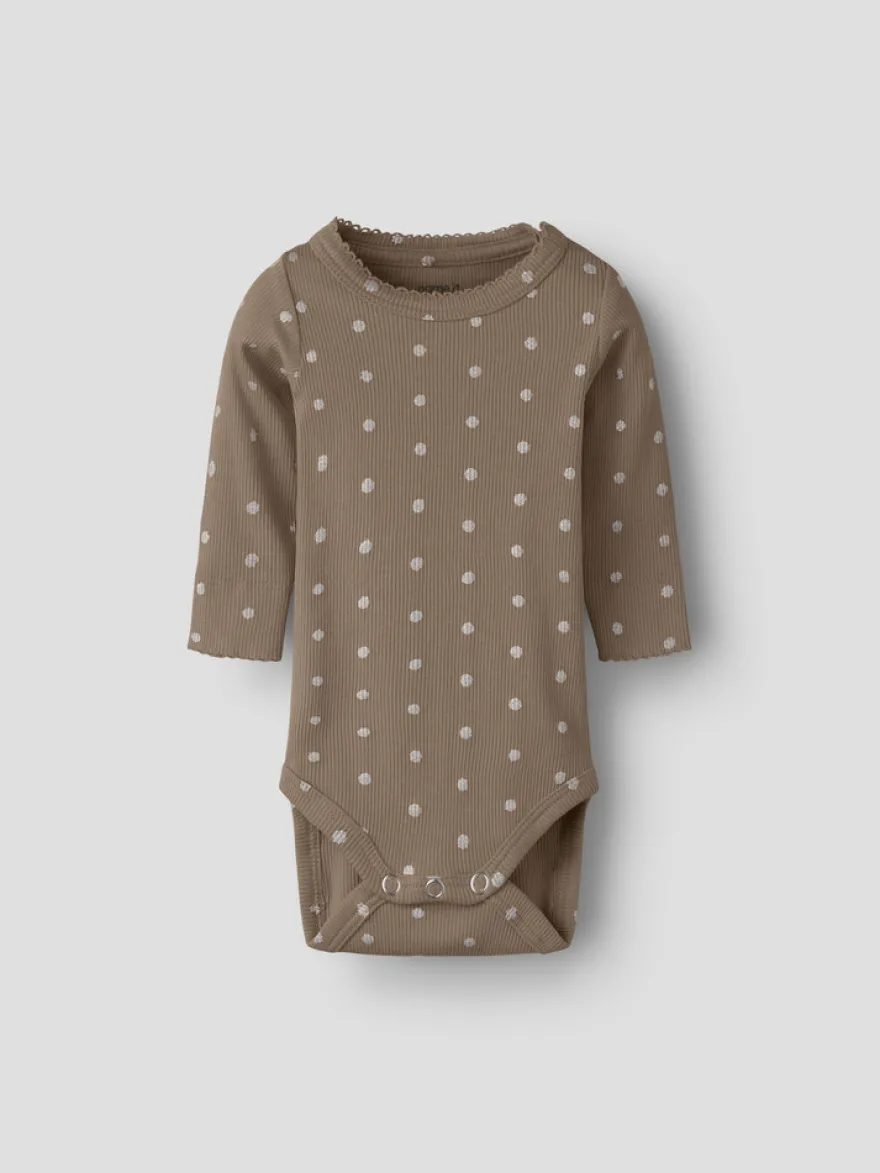 Name It Lona Långärmad Body - Taupe Gray
