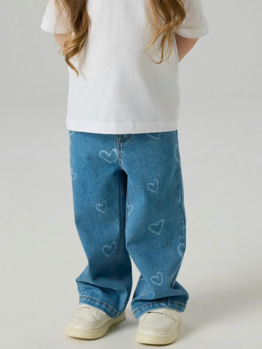 Name It Rose Wide Jeans - Medium Blue Denim