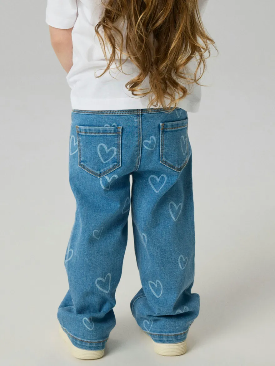 Name It Rose Wide Jeans - Medium Blue Denim