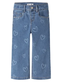 Name It Rose Wide Jeans - Medium Blue Denim
