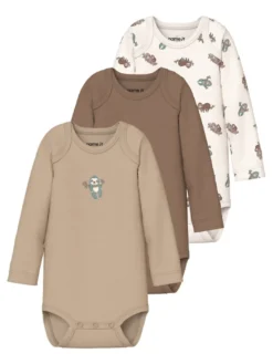 Name It Sengångare Långärmad Body 3-Pack - Jet Stream