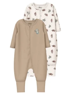 Name It Sengångare Pyjamas m. Dragkedja 2-Pack - Jet Stream