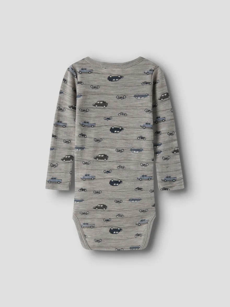 Name It Wang Ull Rib Långärmad Body - Satellite