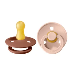 Napp Colour 2-pack Latex Rund 0-6 mån - Woodchuck/Blush