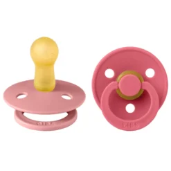 Napp Colour 2-pack Latex Rund 6-18 mån - Dusty Pink/Coral