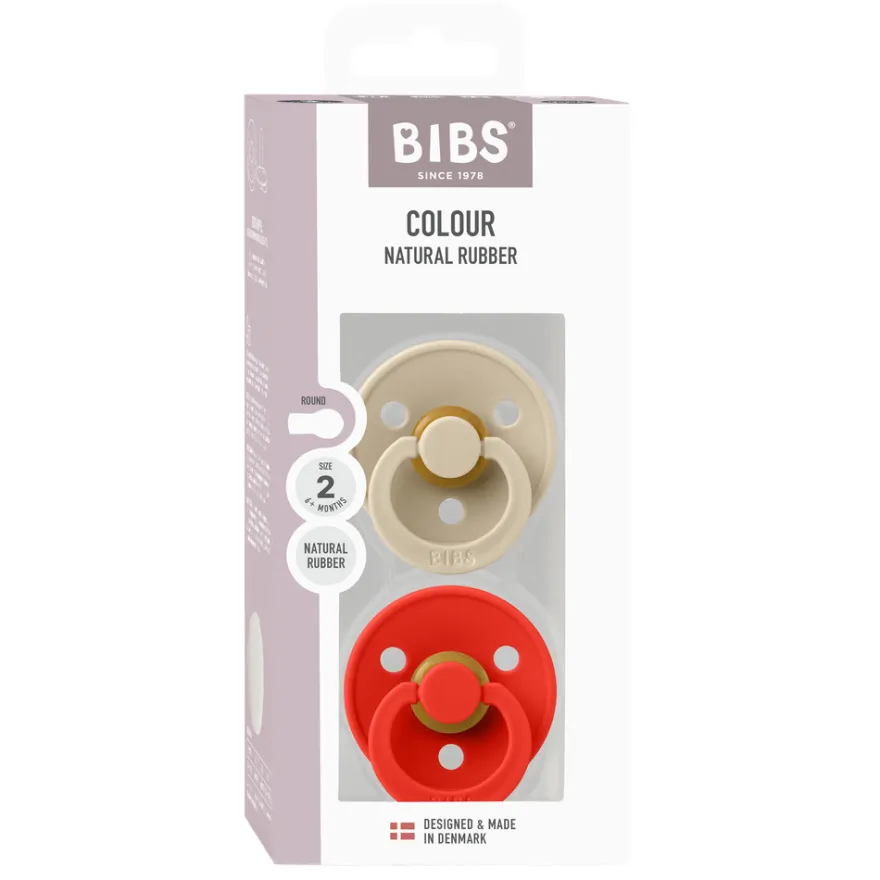 Napp Colour 2-pack Latex Rund 6-18 mån - Vanilla/Candy Apple