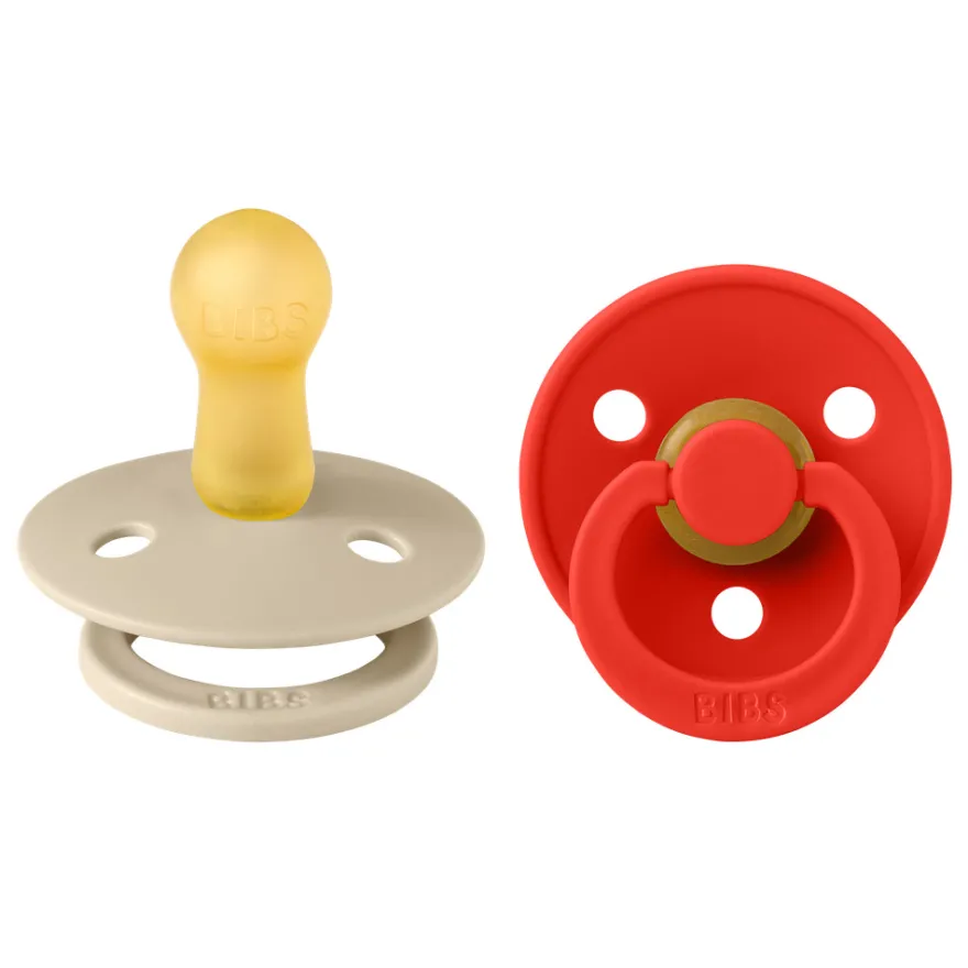 Napp Colour 2-pack Latex Rund 6-18 mån - Vanilla/Candy Apple