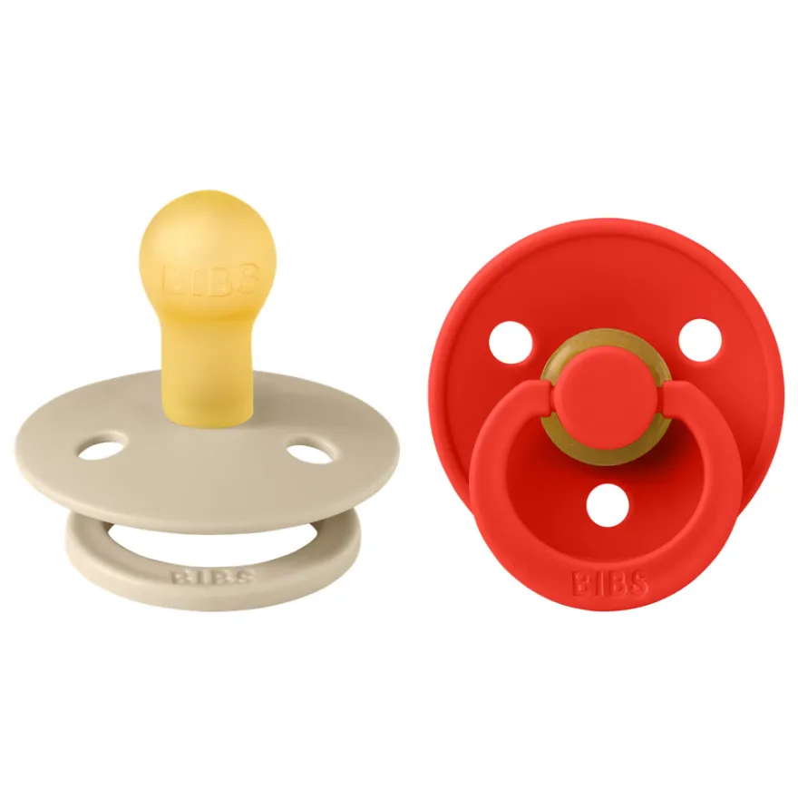 Napp Colour 2-pack Latex Rund 0-6 mån - Vanilla/Candy Apple