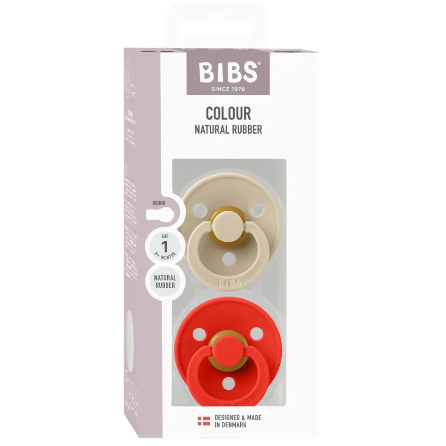 Napp Colour 2-pack Latex Rund 0-6 mån - Vanilla/Candy Apple
