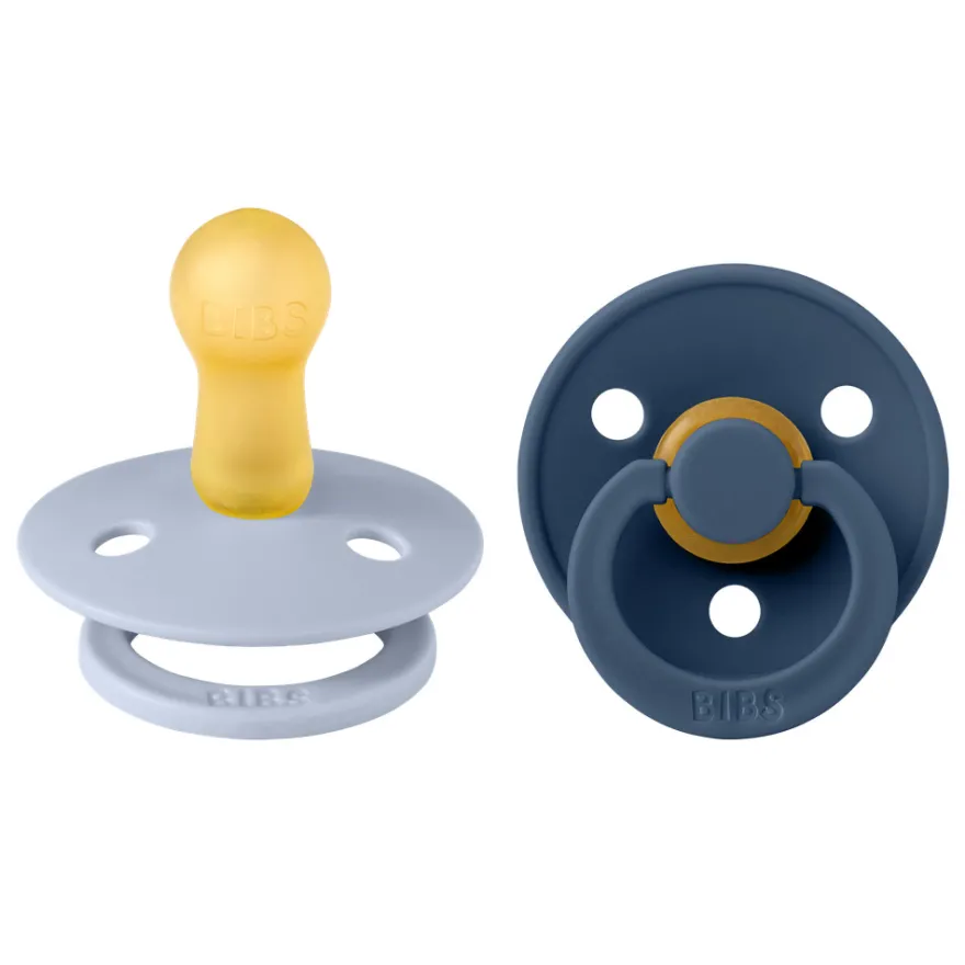 Napp Colour 2-pack Latex Rund 6-18 mån - Dusty Blue/Steel Blue