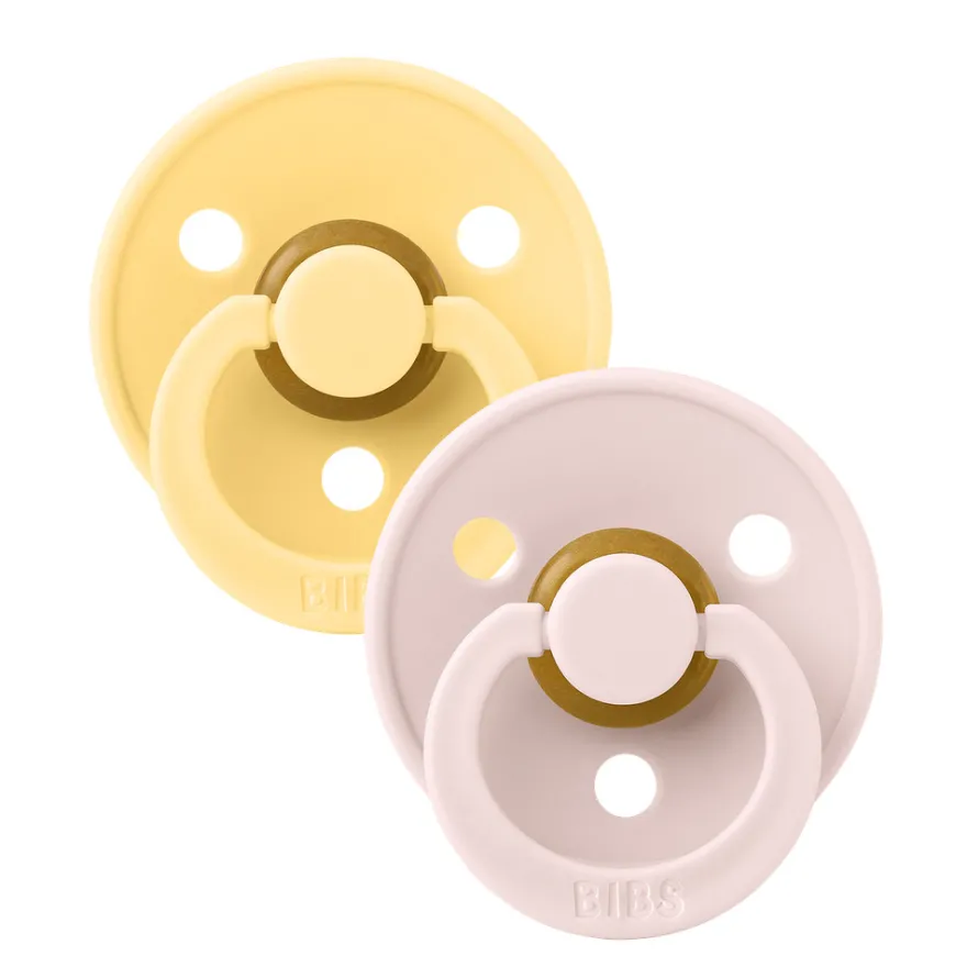 Napp Colour 2-pack Latex Rund 6-18 mån - Pale Butter/Petal