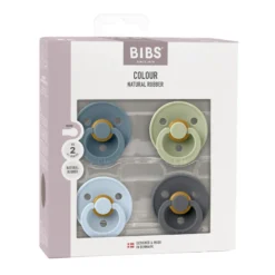 Napp Colour 4-pack Latex Rund 6-18 mån - Petrol/Sage/Baby Blue/Iron