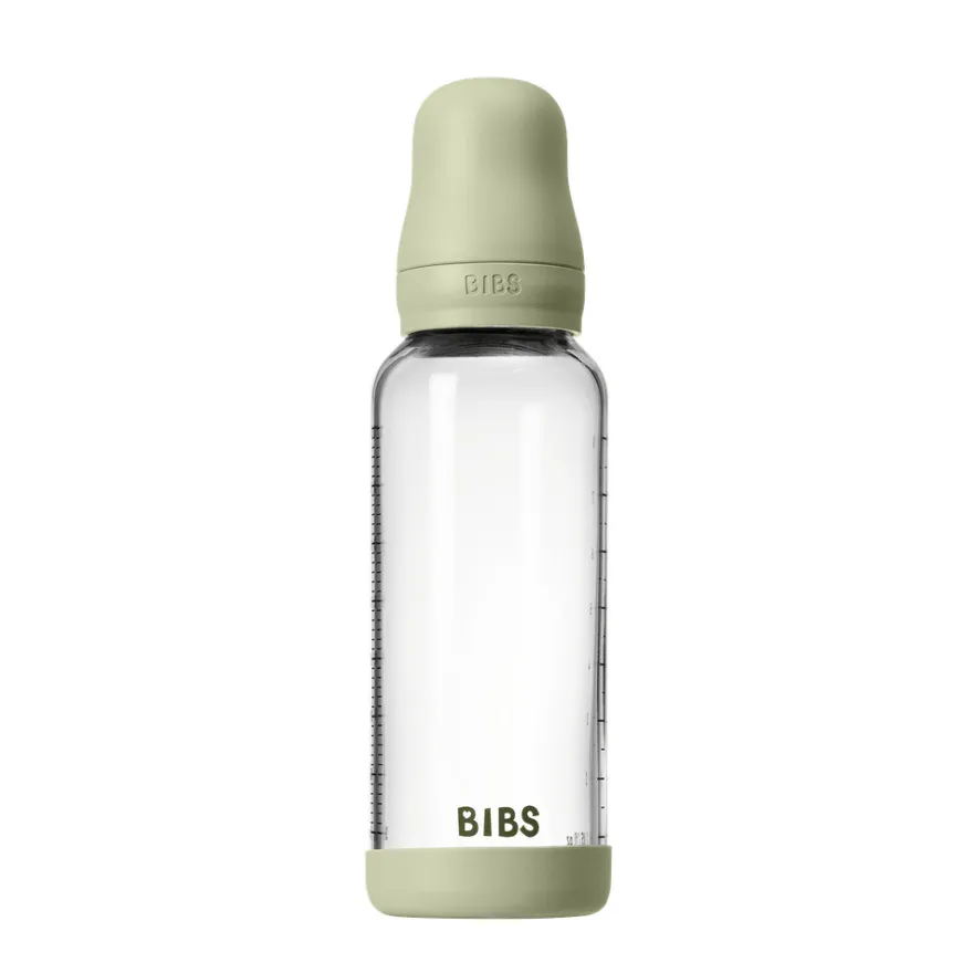 Nappflaska Glas Baby Latex Medium Slow Flow 240 ml - Sage