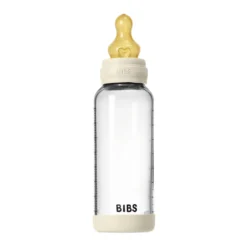 Nappflaska Glas Baby Latex Medium Slow Flow 240 ml - Ivory
