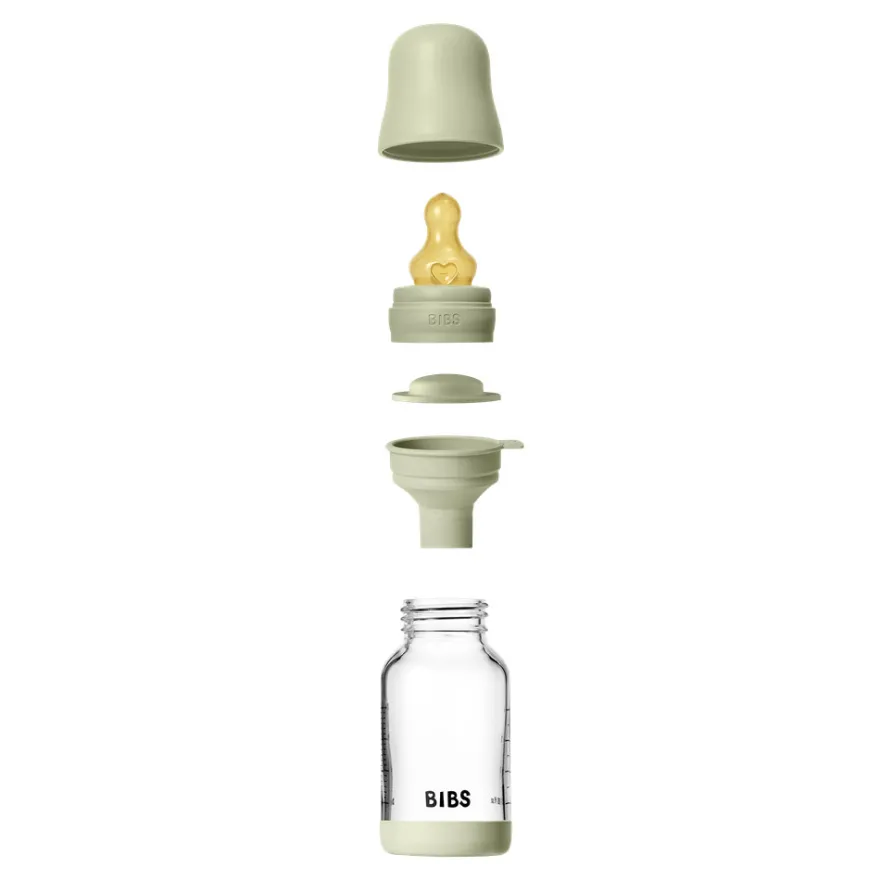 Nappflaska Glas Baby Latex Slow Flow 120 ml - Sage