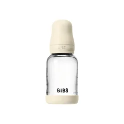 Nappflaska Glas Baby Latex Slow Flow 120 ml - Ivory