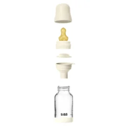 Nappflaska Glas Baby Latex Slow Flow 120 ml - Ivory