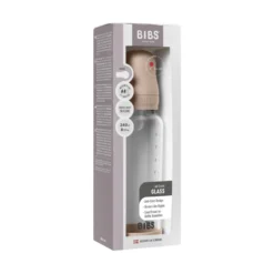 Nappflaska Glas Baby Silikon Medium Slow Flow 240 ml - Blush